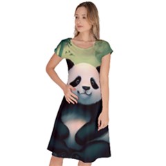 Animal Panda Forest Tree Natural Classic Short Sleeve Dress by pakminggu