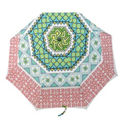 Ukraine Ornament Pattern Symbolism Geometric Folding Umbrellas by pakminggu