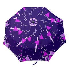 Purple Blue Geometric Pattern Folding Umbrellas by danenraven