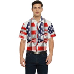 United States Of America Flag Of The United States Independence Day Men s Short Sleeve Pocket Shirt  by danenraven
