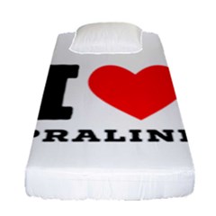 I Love Praline  Fitted Sheet (single Size) by ilovewhateva