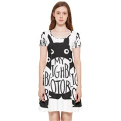 My Neighbor Totoro Black And White Inside Out Cap Sleeve Dress by Mog4mog4