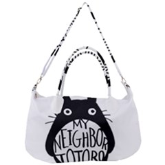 My Neighbor Totoro Black And White Removable Strap Handbag by Mog4mog4