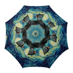 Star Starship The Starry Night Van Gogh Golf Umbrellas by Mog4mog4