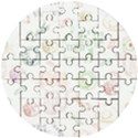 Cats And Food Doodle Seamless Pattern Wooden Puzzle Round View1