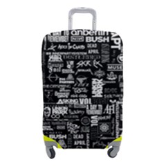 Music Pattern Black White Luggage Cover (small) by 99art