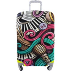 Doodle Colorful Music Doodles Luggage Cover (large) by 99art