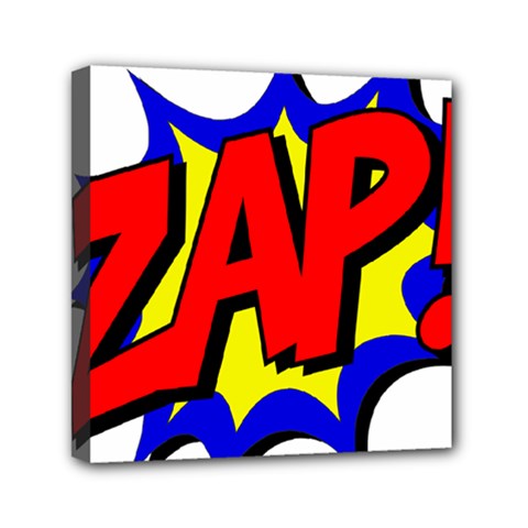 Zap Comic Book Fight Mini Canvas 6  X 6  (stretched) by 99art
