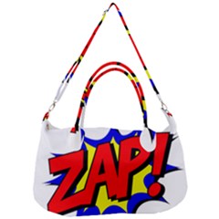 Zap Comic Book Fight Removable Strap Handbag by 99art