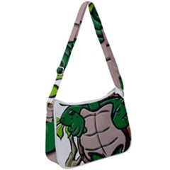 Amphibian-animal-cartoon-reptile Zip Up Shoulder Bag by 99art