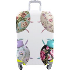 Ladybug-flower-pattern-shabby-chic Luggage Cover (large) by 99art