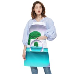 Crystal-ball-sphere-cartoon Color Background Pocket Apron by 99art