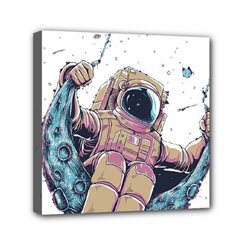 Drawing-astronaut Mini Canvas 6  X 6  (stretched) by 99art