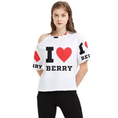 I Love Berry One Shoulder Cut Out Tee by ilovewhateva