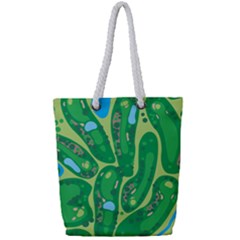 Golf Course Par Golf Course Green Full Print Rope Handle Tote (small) by Cowasu