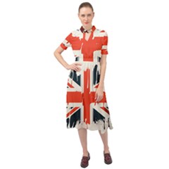 Union Jack England Uk United Kingdom London Keyhole Neckline Chiffon Dress by Bangk1t