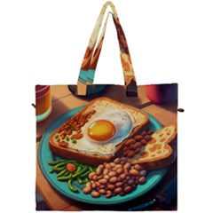 Breakfast Egg Beans Toast Plate Canvas Travel Bag by Ndabl3x