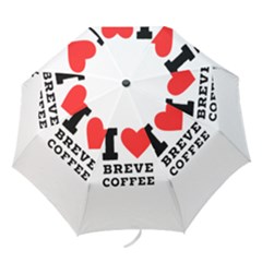 I Love Breve Coffee Folding Umbrellas by ilovewhateva