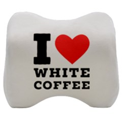 I Love White Coffee Velour Head Support Cushion by ilovewhateva