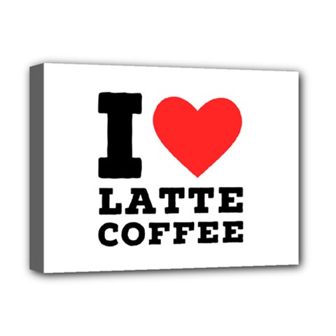 I Love Latte Coffee Deluxe Canvas 16  X 12  (stretched)  by ilovewhateva