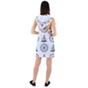 Marine-nautical-seamless-pattern-with-vintage-lighthouse-wheel Racer Back Hoodie Dress View2