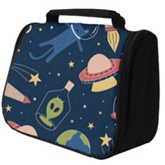 Seamless-pattern-with-funny-aliens-cat-galaxy Full Print Travel Pouch (big) by Wav3s