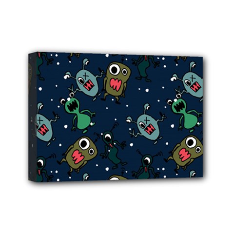 Monster-alien-pattern-seamless-background Mini Canvas 7  X 5  (stretched) by Wav3s