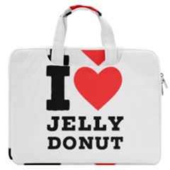 I Love Jelly Donut Macbook Pro 16  Double Pocket Laptop Bag  by ilovewhateva