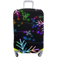Snowflakes Snow Winter Christmas Luggage Cover (large) by Ndabl3x