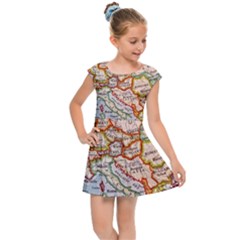 Map Europe Globe Countries States Kids  Cap Sleeve Dress by Ndabl3x