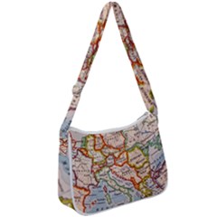Map Europe Globe Countries States Zip Up Shoulder Bag by Ndabl3x