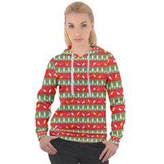 Christmas Papers Red And Green Women s Overhead Hoodie by Ndabl3x