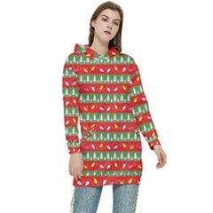 Christmas Papers Red And Green Women s Long Oversized Pullover Hoodie by Ndabl3x