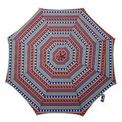Christmas Color Stripes Pattern Hook Handle Umbrellas (medium) by Ndabl3x