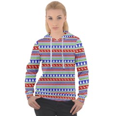 Christmas Color Stripes Pattern Women s Overhead Hoodie by Ndabl3x