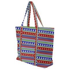 Christmas Color Stripes Pattern Zip Up Canvas Bag by Ndabl3x