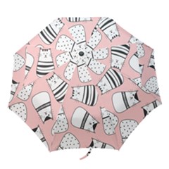 Cute Cats Cartoon Seamless-pattern Folding Umbrellas by Vaneshart