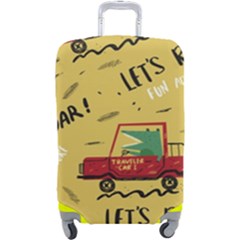 Childish-seamless-pattern-with-dino-driver Luggage Cover (large) by Vaneshart