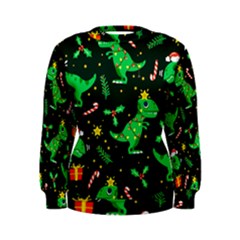 Christmas-funny-pattern Dinosaurs Women s Sweatshirt by Vaneshart