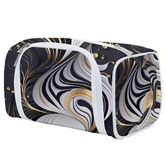 Pattern Gold Marble Toiletries Pouch by Vaneshop