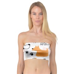 Seamless Pattern Of Cute Dog Puppy Cartoon Funny And Happy Bandeau Top by Wav3s