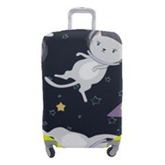 Space Cat Illustration Pattern Astronaut Luggage Cover (small) by Wav3s