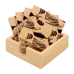 Japanese Wave Pattern Bamboo Coaster Set by Wav3s