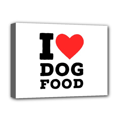 I Love Dog Food Deluxe Canvas 16  X 12  (stretched)  by ilovewhateva