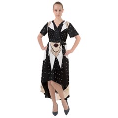Wednesday Addams Front Wrap High Low Dress by Fundigitalart234