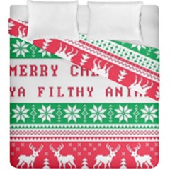 Merry Christmas Ya Filthy Animal Duvet Cover Double Side (king Size) by Cowasu