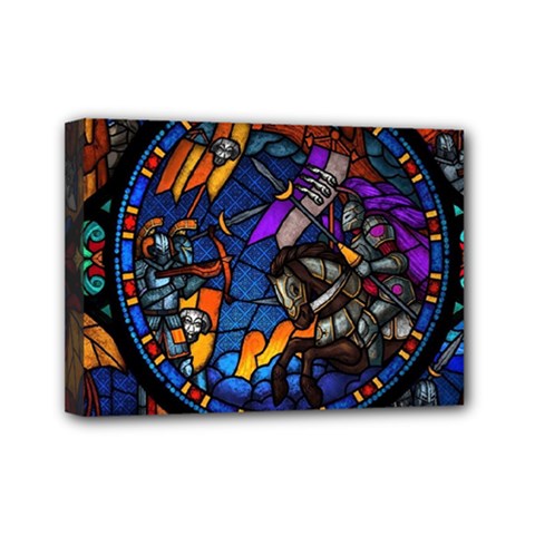 The Game Monster Stained Glass Mini Canvas 7  X 5  (stretched) by Cowasu