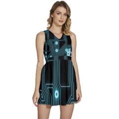 A Completely Seamless Background Design Circuitry Sleeveless High Waist Mini Dress by Amaryn4rt