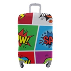 Pop Art Comic Vector Speech Cartoon Bubbles Popart Style With Humor Text Boom Bang Bubbling Expressi Luggage Cover (small) by Amaryn4rt