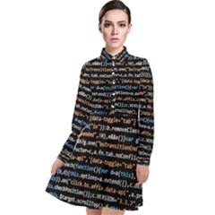 Close Up Code Coding Computer Long Sleeve Chiffon Shirt Dress by Amaryn4rt